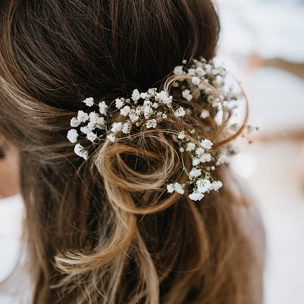 épingle pour cheveux de mariée fait de gypsophile